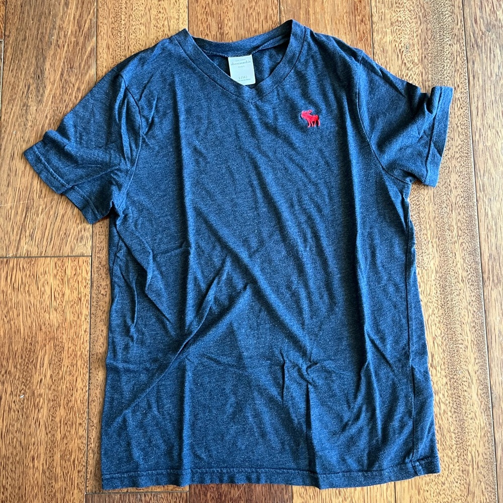 Abercrombie Kids Navy Blue Short Sleeve Tee with Red Logo